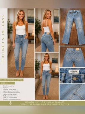 Artemis Design Co. High-Rise Straight Leg Jeans - Light Blue Wash